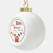 サンタ・ダウン・ザ・チムニー・クリスマス セラミックボールオーナメント (右)