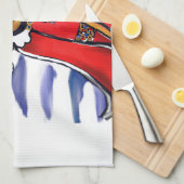 サンタ ダックスフンド キッチンタオル (四つ折り)