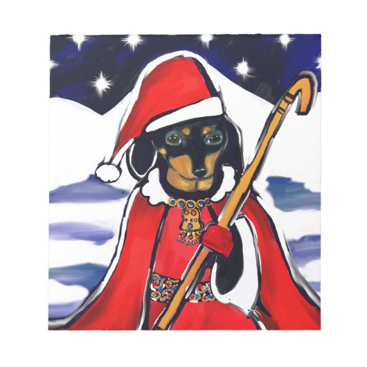 サンタ ダックスフンド ノートパッド (正面)