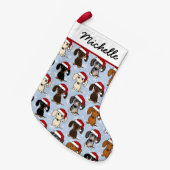 サンタ・ダッシュントかわいいウィーナー犬のクリスマス スモールクリスマスストッキング (正面 (吊り時))
