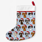 サンタ・ダッシュントかわいいウィーナー犬のクリスマス スモールクリスマスストッキング (裏面)