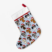 サンタ・ダッシュントかわいいウィーナー犬のクリスマス スモールクリスマスストッキング (裏面 (吊り時))