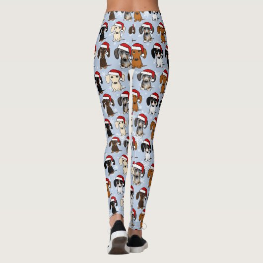 サンタ・ダッシュントかわいいウィーナー犬のクリスマス レギンス (裏面)