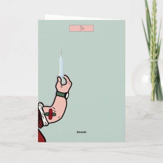 サンタ・ダートは予防接種を受けおもしろいていない2021クリスマスカ シーズンカード (裏面)