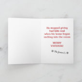 サンタ・ダートは予防接種を受けおもしろいていない2021クリスマスカ シーズンカード (内部)