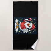 サンタ・チキン・ジョイ ビーチタオル (正面)