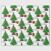 サンタ・チャイルドの名前からクリスマスツリーのラッピング ラッピングペーパー (フラット)