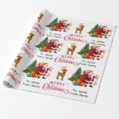 サンタ・チャイルドの名前からクリスマス・トナカイ ラッピングペーパー (アンロールド)