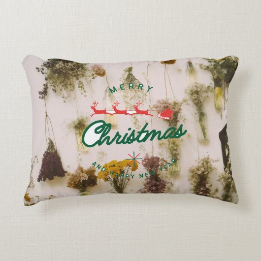 サンタ&ディアーズアクセントピローとメリークリスマス アクセントクッション (正面)