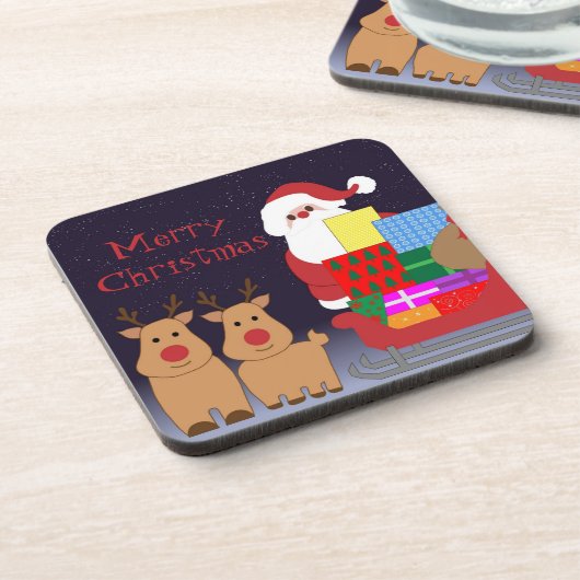 サンタ&トナカイのクリスマスコースター コースター (左側)