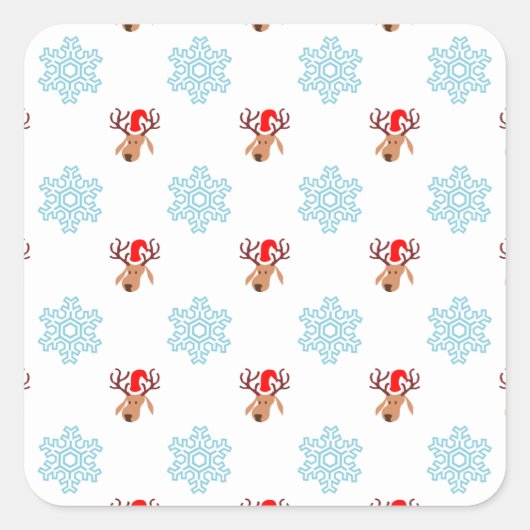 サンタ・トナカイのシール スクエアシール (正面)