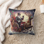 サンタ/トナカイのスチームパンクのクリスマス/冬 クッション (ブランケット)