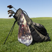 サンタ/トナカイのスチームパンクのクリスマス/冬 ゴルフタオル (グリーン)