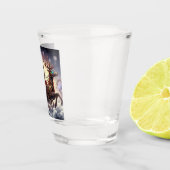 サンタ/トナカイのスチームパンクのクリスマス/冬 ショットグラス (右)