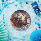 サンタ/トナカイのスチームパンクのクリスマス/冬 ペーパープレート (パーティー)