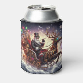 サンタ/トナカイのスチームパンクのクリスマス/冬 缶クーラー (缶裏面)