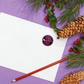 サンタ・トナカイの薄紫色からメリークリスマス ラウンドシール