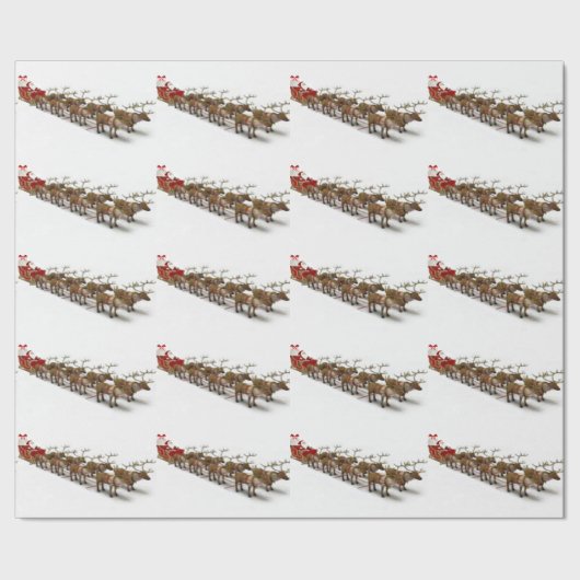 サンタ&トナカイ包み紙 ラッピングペーパー (シーム)