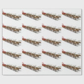 サンタ&トナカイ包み紙 ラッピングペーパー (フラット)