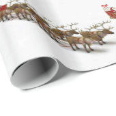 サンタ&トナカイ包み紙 ラッピングペーパー (ロールコーナー)