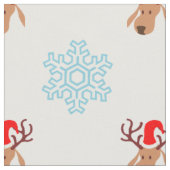 サンタ・トナカイ織物 ファブリック (クローズアップ)