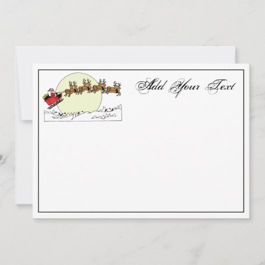 サンタ・トナカイ雪の上に覆われた町Lt Moon シーズンカード (正面)