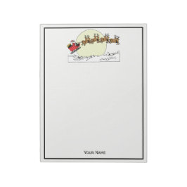 サンタ・トナカイ雪の上に覆われた町Lt Moon ノートパッド