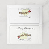 サンタ・トナカイ雪の上に覆われた町Lt Moon プレイスカード (外部開封)