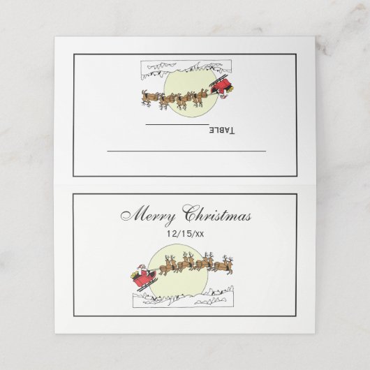 サンタ・トナカイ雪の上に覆われた町Lt Moon プレイスカード (外部開封)