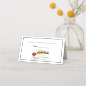 サンタ・トナカイ雪の上に覆われた町Lt Moon プレイスカード (裏面)