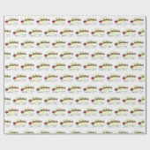 サンタ・トナカイ雪の上に覆われた町Lt Moon ラッピングペーパー (フラット)