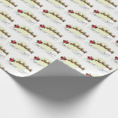 サンタ・トナカイ雪の上に覆われた町Lt Moon ラッピングペーパー (角)