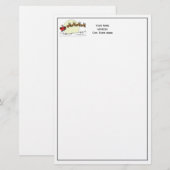 サンタ・トナカイ雪の上に覆われた町Lt Moon 便箋 (正面/裏面)