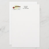 サンタ・トナカイ雪の上に覆われた町Lt Moon 便箋 (正面/裏面)