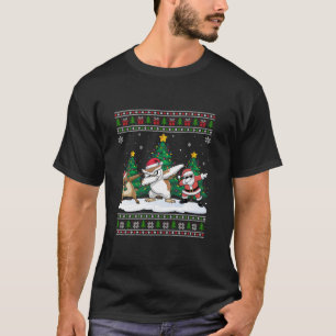 サンタ・トナカイ雪フクロウの木が醜く点灯 Tシャツ