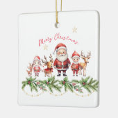サンタ、トナカイ、キッズクリスマスオーナメント：かわいい セラミックオーナメント (左)