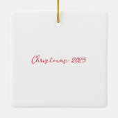 サンタ、トナカイ、キッズクリスマスオーナメント：かわいい セラミックオーナメント (裏面)