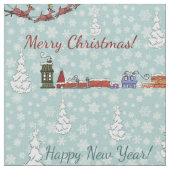 サンタ・トナカイ・チーム ファブリック (クローズアップ)