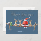 サンタ&トナカイ&文字バイシャロンシャーペ シーズンポストカード (正面/裏面)