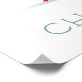 サンタ・トナカイ&雪だるまカスタム文字ポスター ポスター (角)