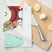 サンタ、トナカイ&雪だるまキッチンタオル キッチンタオル (四つ折り)
