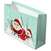 サンタ、トナカイ&雪だるま大クリスマス抱き枕 ラージペーパーバッグ (正面アングル)