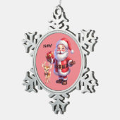 サンタ&トナディアスノーフレークオーナメント スノーフレークピューターオーナメント (右)