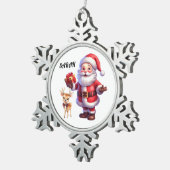 サンタ&トナディアスノーフレークオーナメント スノーフレークピューターオーナメント (右)