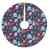 サンタ&トナディアーズナイトクリスマスノルディックビレッジ ブラッシュドポリエステルツリースカート (正面)