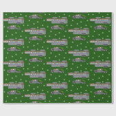 サンタ・トラックと馬のトレーラー・クリスマス ラッピングペーパー (フラット)