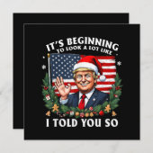 サンタ・トランプ私の方が見え始めている サンキューカード (正面/裏面)