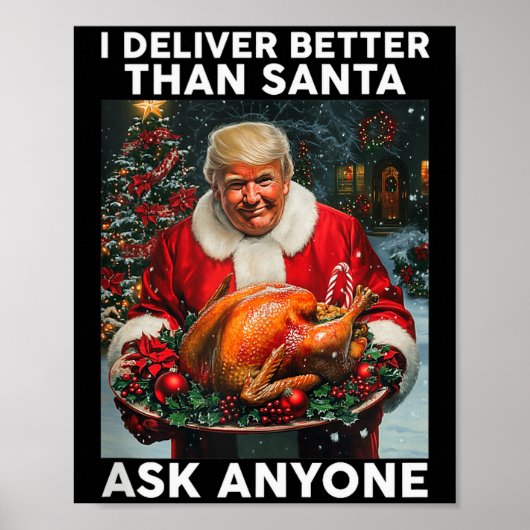 サンタ トランプ 七面鳥 クリスマス 楽しい 祝賀 タン ポスター (正面)