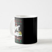 サンタ・ドイツの羊飼いがラマに乗るクリスマス汗 コーヒーマグカップ (正面左)