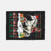 サンタ・ドイツの羊飼い乗馬クリスマス汗 フリースブランケット (正面(横))